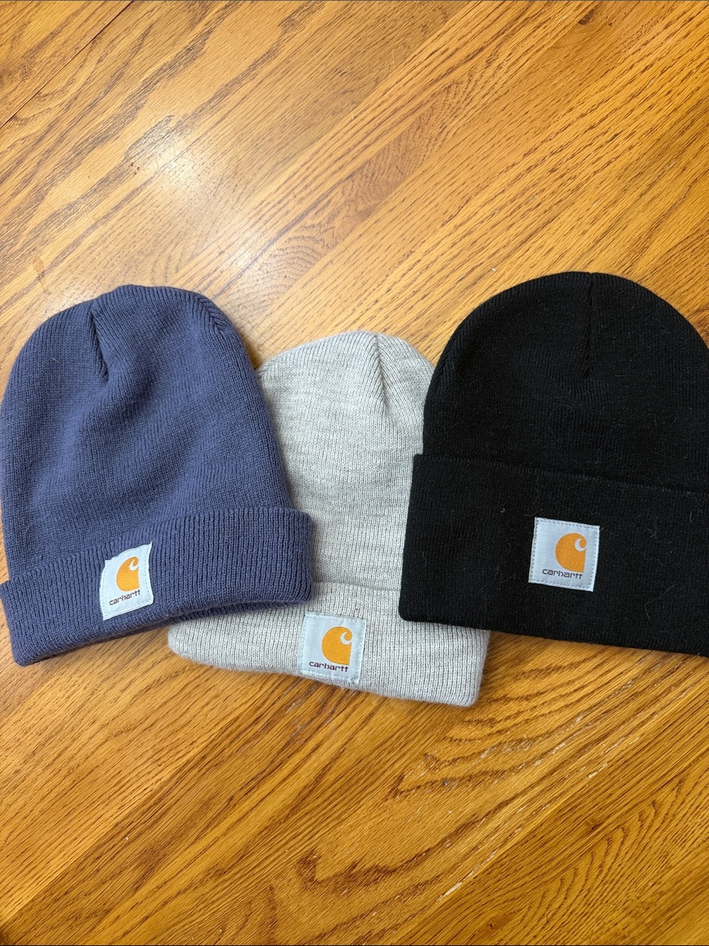 Carhartt Cuffed Beanies in Blue, Heather Gray & Black